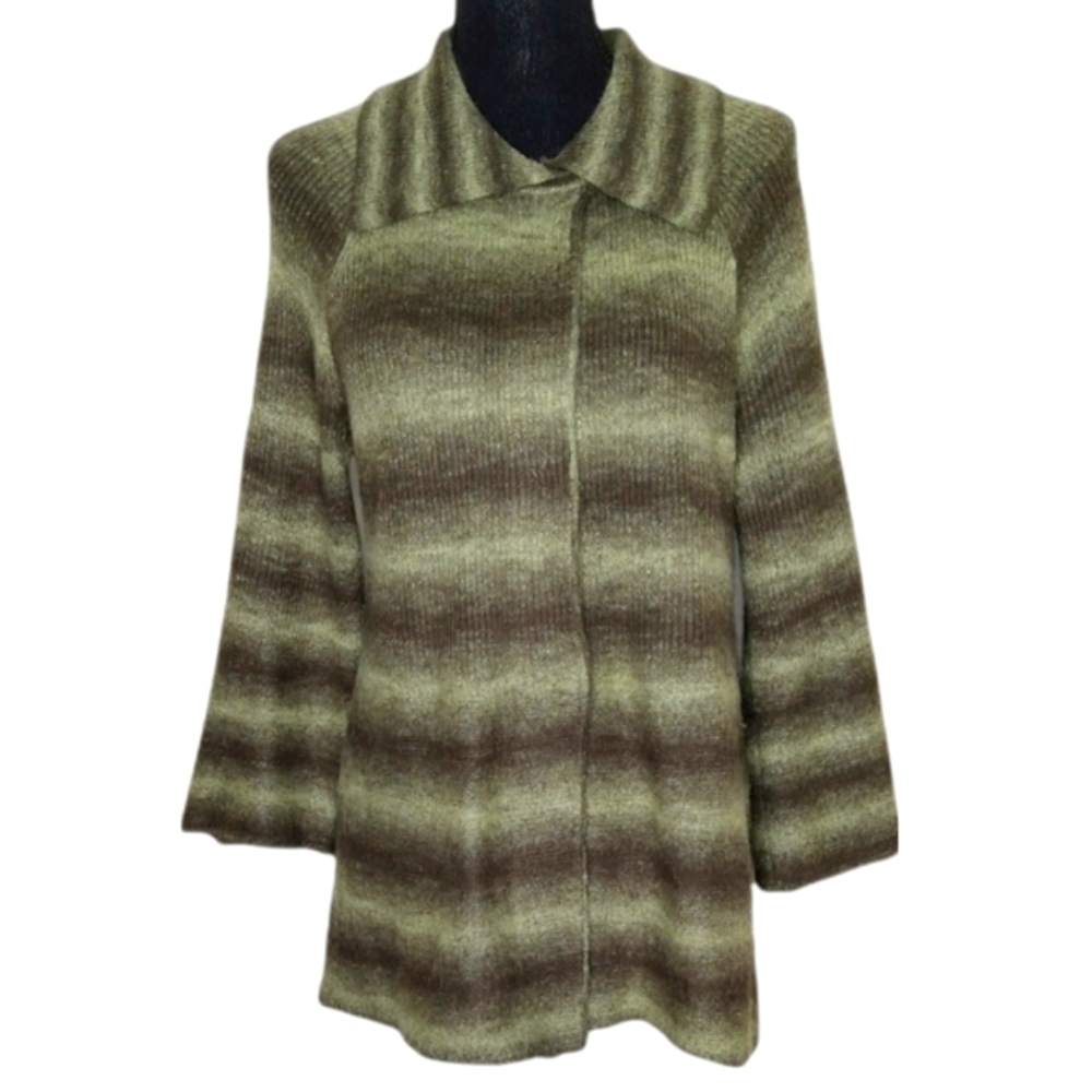 SPANNER Women M Wool Blend Dark Academia Shawl Collar Bell Sleeve Sweater Tunic